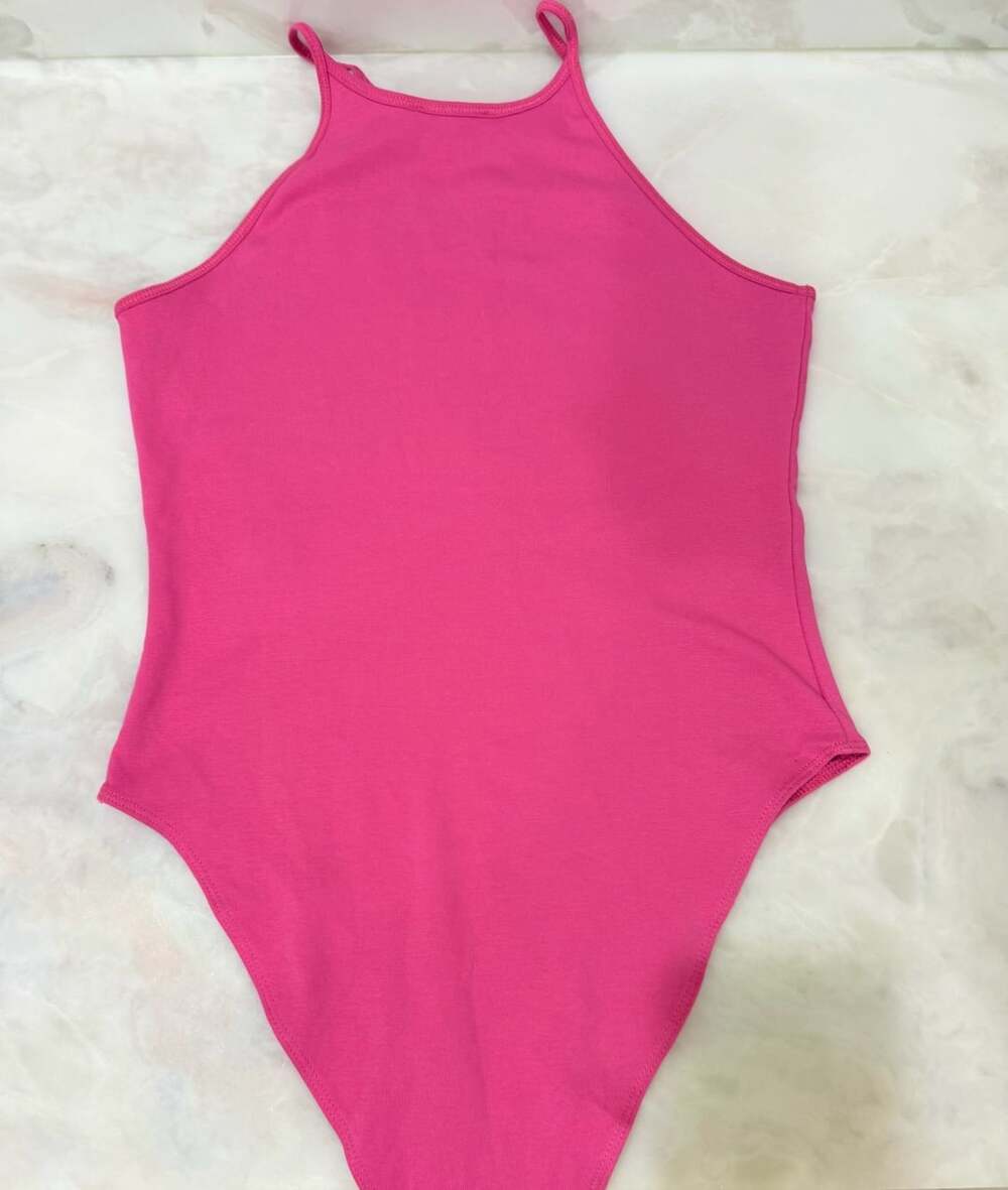 Zara Pink Halter Neck Thin Strap Bodysuit